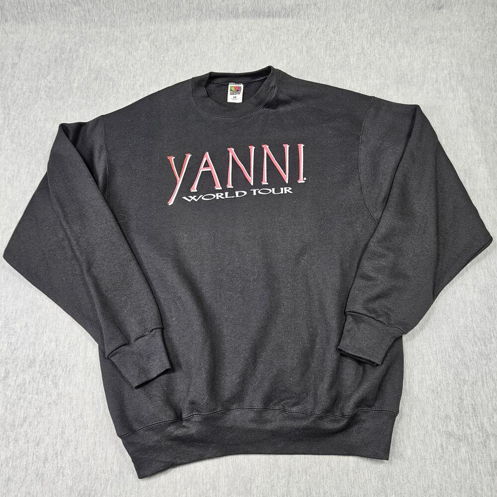 Vintage Yanni Sweatshirt Mens XL World Tour Crewneck Fruit of the Loom Made USA